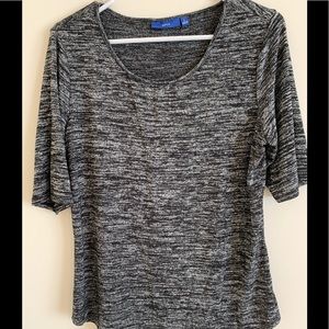 Soft knit black and grey top